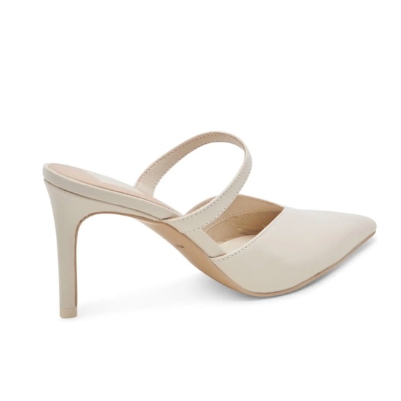 Dolce Vita Kanika Heels White Women's Pointed Toe Mules Elegant White Pump - Picture 4 of 5